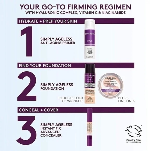 ๐3/$15๐ COVERGIRL +Olay Simply Ageless 3-in-1 Liquid Foundation 275 Soft Sable - Picture 6 of 7